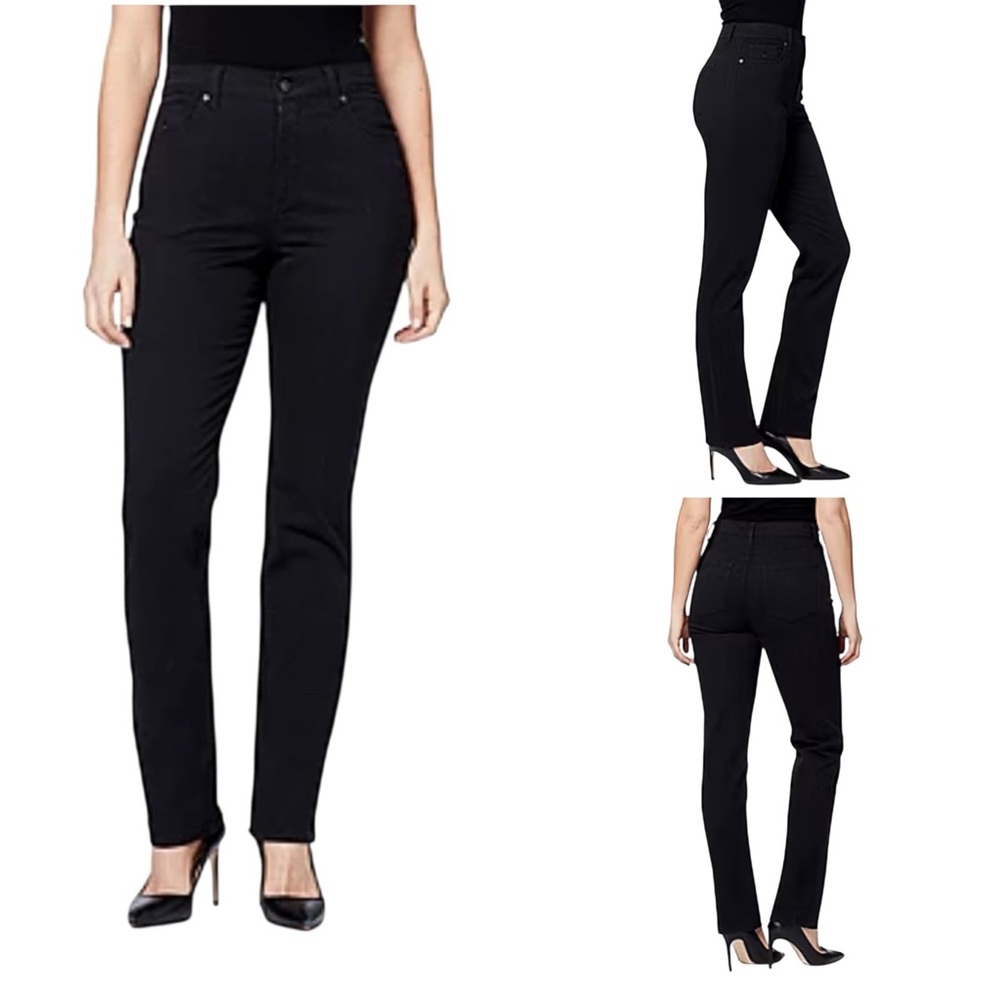 Gloria Vanderbilt Amanda Classic Black Straight-Leg Jeans